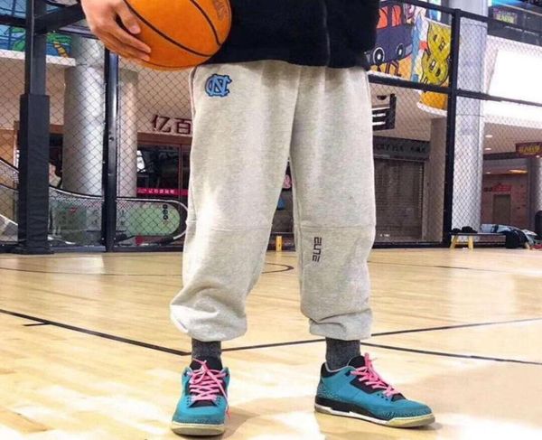 men039s pants cczxly north carolina basketball training embroidered guard loose band3509135, Black